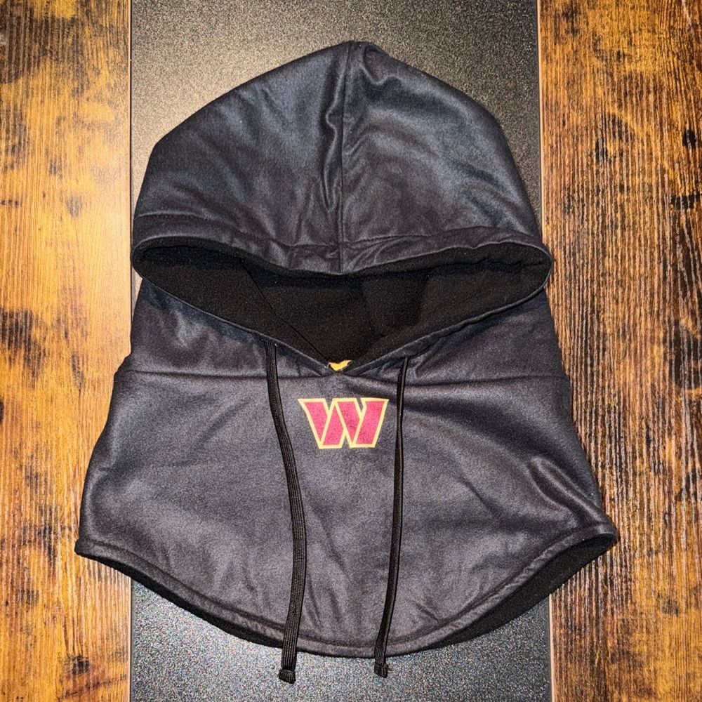Black Hooded Neck Warmer/Hood Insert with Commanders Logo